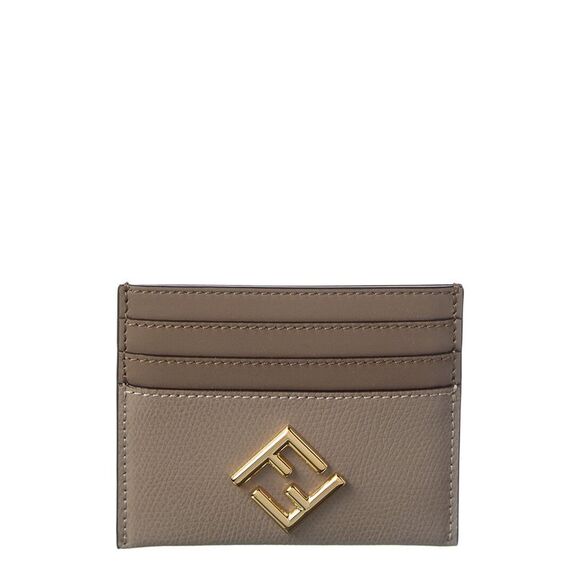 FENDI Handbags - Fendi Ff Diamonds Leather Card Holder, Beige